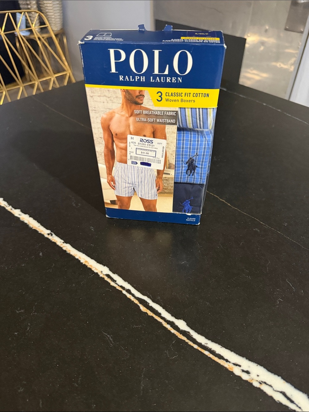 Polo by Ralph Lauren Men’s Blue & White Striped Cotton Boxers - 3 Pack